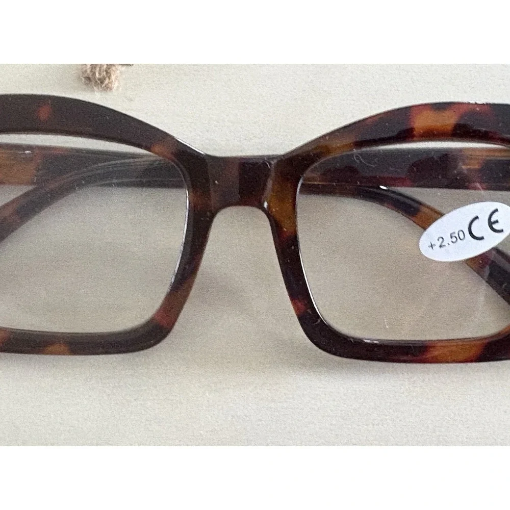 4 Oversized Thick Frame Reading Glasses Women‎ Square Large +2.50 Pink Black